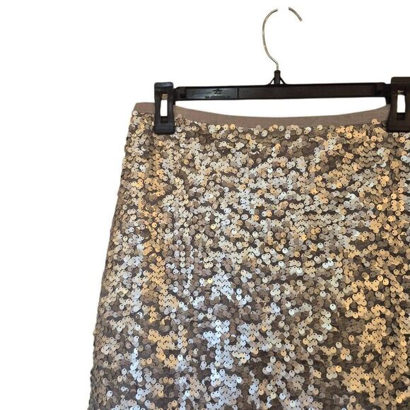 J. Crew Women's Silver Poly Sequin Lined Pencil Straight Skirt - Picture 8 of 10